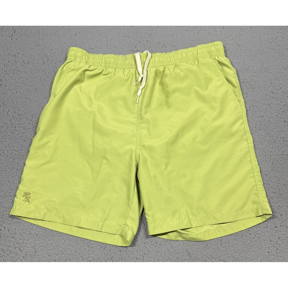 Reyn Spooner Swim Trunks Shorts Mens Medium Green Mesh Lined Elastic Waist